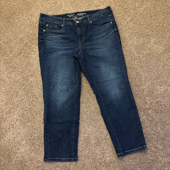 torrid Denim - Torrid Jeans Womens 16S Blue Perfect Boyfriend Vintage Stretch Cotton Casual